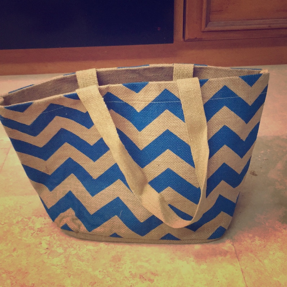 Blue / teal chevron bag
